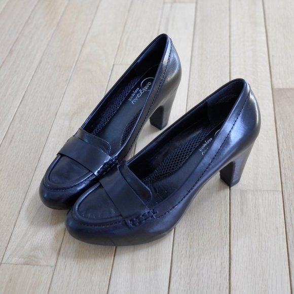Easy Spirit Espernille Black Leather Heels 5M - Picture 2 of 7